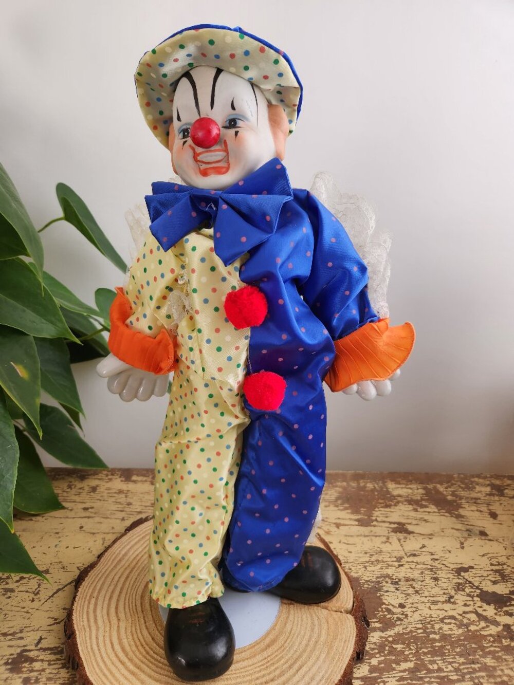 Vintage Heritage Porcelain Clown With Stand "Send In The Clowns" Handpainted 17"